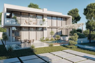 do pool deck backyard landscape patio garden bbq kitchen driveway 3d walkthrough