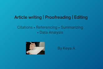 write research articles, edit documents, proofread