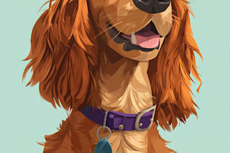 draw disney pets portrait illustration in disney style
