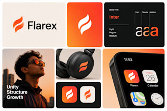 design a modern business logo, brand identity and branding kit