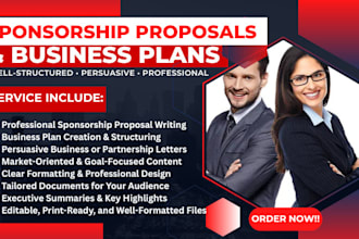 design a professional sponsorship proposal, business proposal, and letter