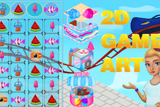 create cute 2d game art  for casual game