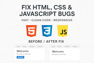 fix HTML, CSS, or javascript errors on your website