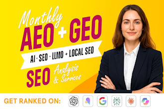 optimize monthly website GEO SEO aeo local se0, off page backlinks building