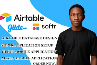 airtable softr, glide app, appsheet, data entry, flutterflow monday com expert