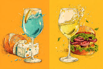 make detailed food cartoon illustration for you