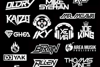 make dj, producer, band and record label logo design