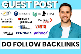write and publish article high da sites with premium guest post seo backlinks