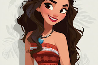 do cute disney cartoon portrait