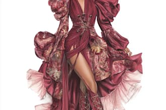 draw a fashion illustration or sketch of a figure in clothes