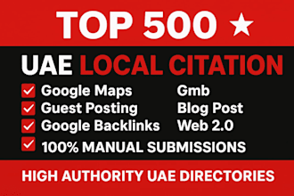 do 500 uae local citations, gmb optimization to boost local SEO ranking