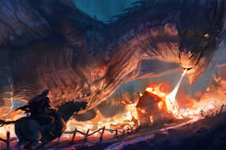 draw concept art, character, enviroment, digital painting