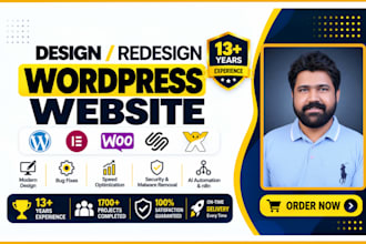 build or rebuild wordpress website, wordpress elementor, website redesign