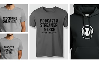 design high converting podcast and streamer merch that sells