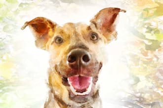 painted your dog into artistic painting