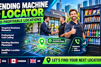 find a vending machine location by cold calls