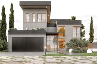 do full home 2d floor plan elevation building permit ready drawings section view