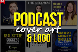 do a unique podcast cover art and podcast logo design