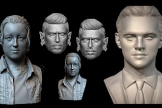 sculpt realistic 3d head model 3d head bust statue 3d miniature stl 3d printing
