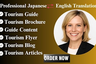 translate and proofread japanese to english tourism flyer travel brochure