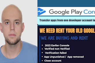 transfer a live app from my google play console, crypto wallet, money app