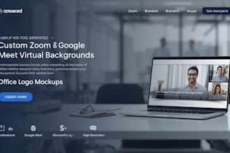 create corporate office zoom background webinar podcast studio virtual branding