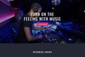 design dj website, music artist website, music website, event booking website