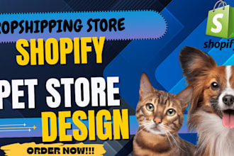 design a  shopify pet store with winning products