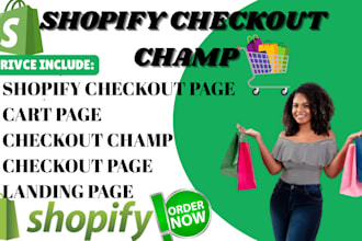 design shopify checkout page, cart page with checkout champ