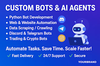 build ai agents, scraping bot, discord bot, telegram bot, facebook bot