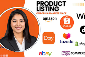 be your lazada, shopee, tiltok shop, amazon store manager with product listing