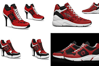 design 3d footwear modeling and product renderings for your brand manufacturing