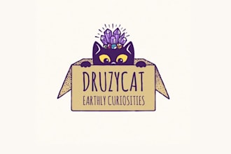 design crystal metaphysical shop logo