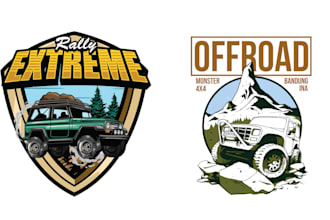 do retro adventure off road jeep logo and  illustration for print