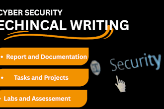 do cybersecurity technical writing, security projects, tech disserations for you