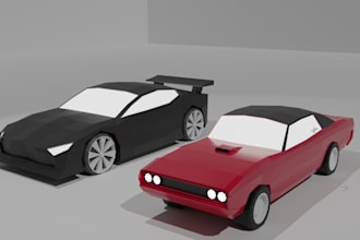 model optimized low poly 3d car for your any project