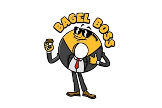 design mascot bagel store logo