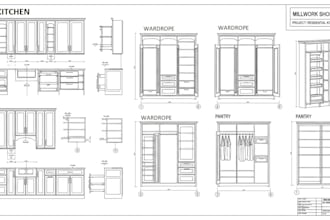 do custom millworks, shop drawings, kitchen cabinets, wardrobe and pantry