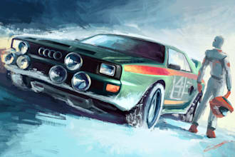create a premium custom car painting
