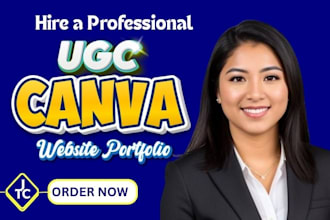 design a high converting ugc portfolio website in canva for creators, media kit