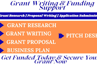 do grant research, grant writing, grant proposal, grant application submission