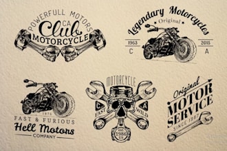 design vintage t shirt biker motorcycle badges logo