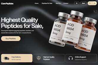 build peptide website, nutraceutical website, sarms store peptide store
