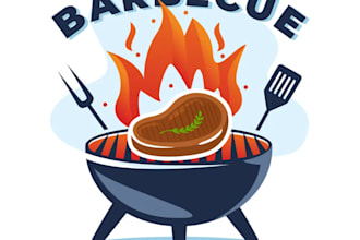 design a custom BBQ logo for your restaurant or brand
