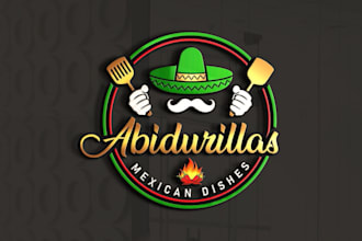 design food truck, mexican restaurant or clogo