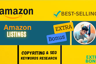 do copywriting and SEO keyword research for amazon listings