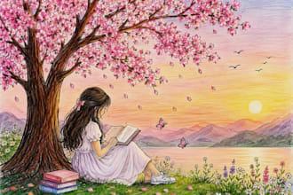 watercolor children book illustration