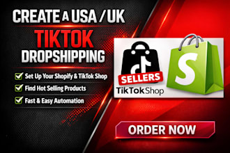 create and setup a usa tiktok shop and dropshipping