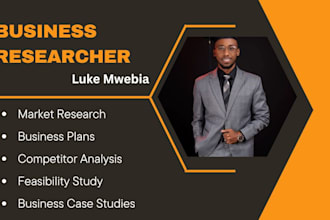 conduct professional business case studies, market research, and reports