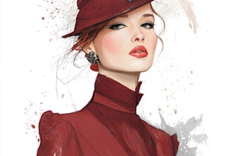 draw a digital fashion illustration